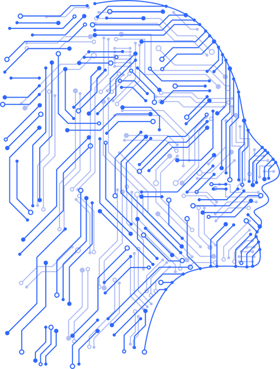 Artificial intelligence. Abstract geometric Human head