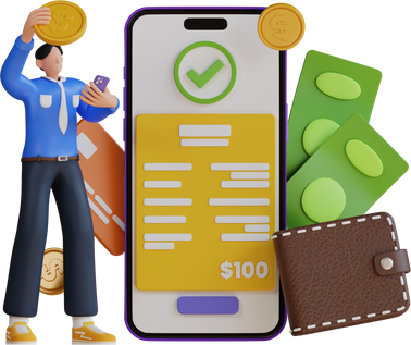 Online payment 3D Illustration